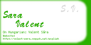sara valent business card