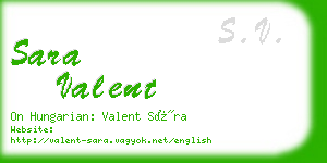 sara valent business card